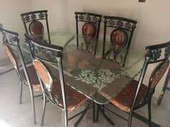 Fresh New Condition Iron Dining Table with 6 chairs