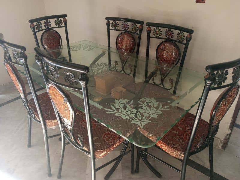 Fresh New Condition Iron Dining Table with 6 chairs 0