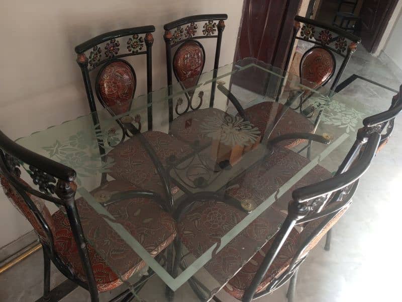 Fresh New Condition Iron Dining Table with 6 chairs 4