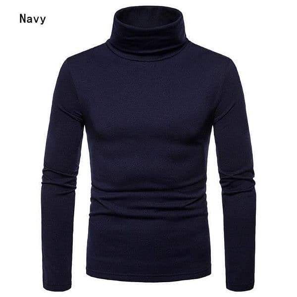 1 Pc Men Ribbed plain Highneck 0