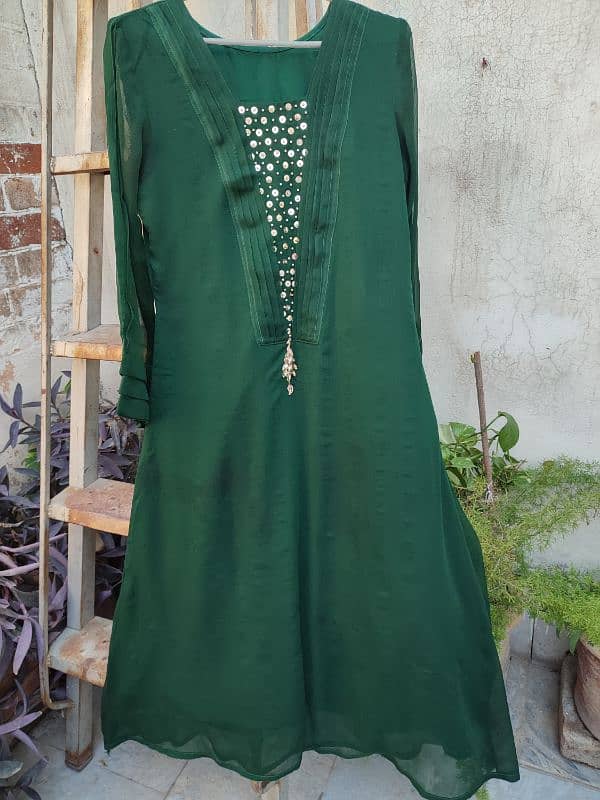 bottle green dress ready to wear 0