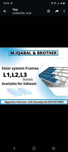 Solar Structure Frame L1, L2, L3 ,L4