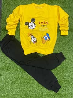 stylish fleece printed Tracksuit set for boys & girls 2 pcs