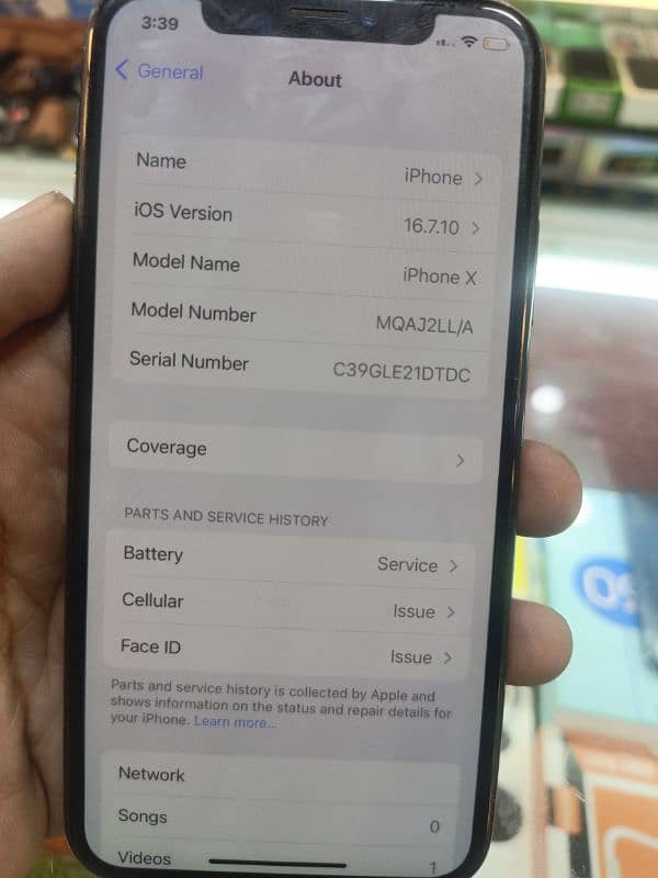 iPhonex Baypas he 73betry or penal jenvan he 64 GB he 4