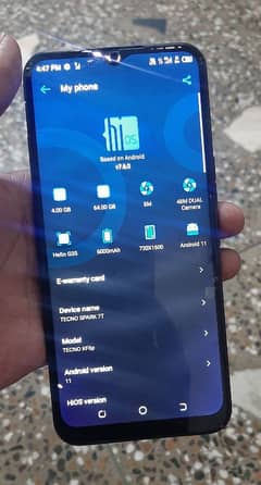 urgent sale Tecno spark 7T 4/64