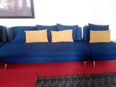 5 seater blue sofa set