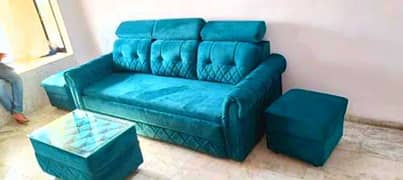 Sofa come Bed With Tables Urgent sale Home delivery Available