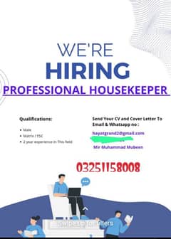 Urgent Need A professional & Housekeeper