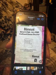 Rinnai gas heater condition  10/10 model Re-813PMS (c)