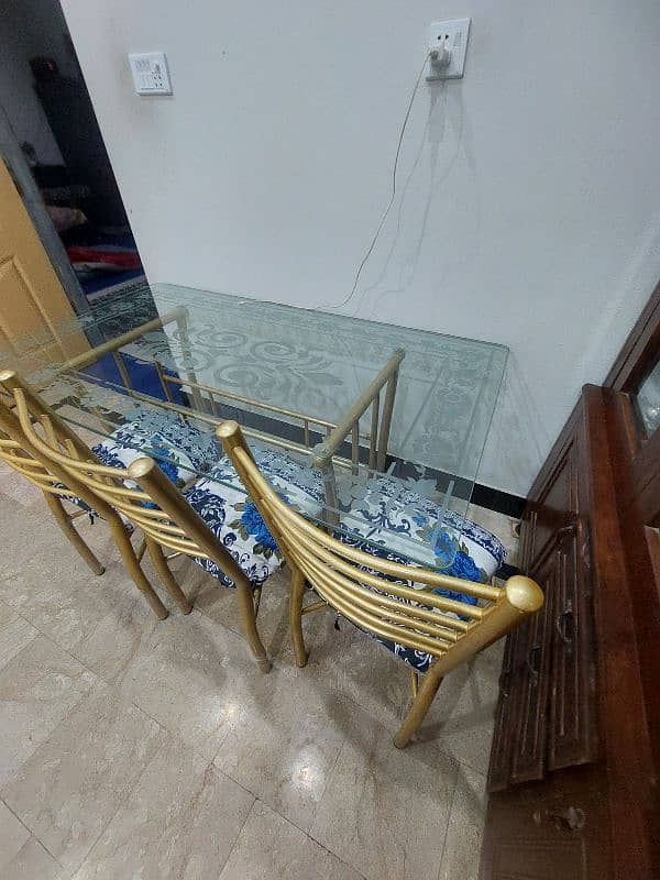 6 chair glass dining table for sale. 2