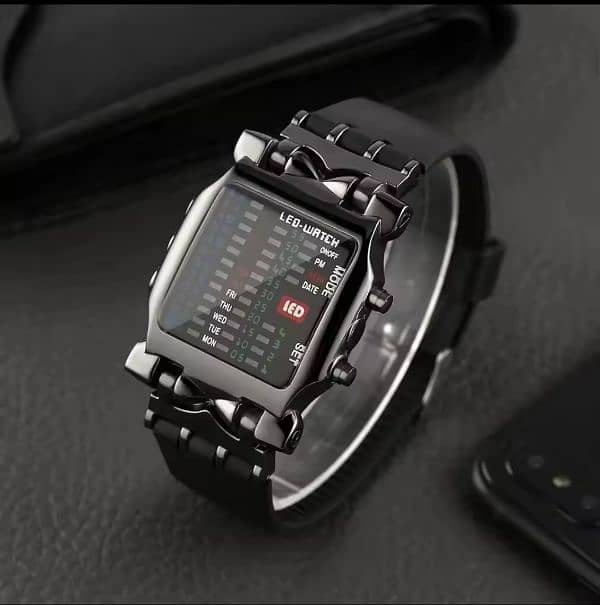 Binary Led Watch Creative Waterproof  Business Electronic Watch Mens 0