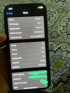 iphone 12 64GB jv non pta