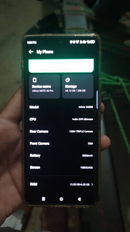 infinix note 40 pro 12gb ram 256gb rom 6