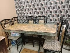 stylish Glass dining table set including 6 chairs urgently sell