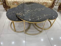 3 pieces centre tables set and different designs centre tables