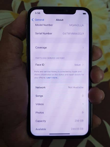 iphone x 256Gb silver pta 4