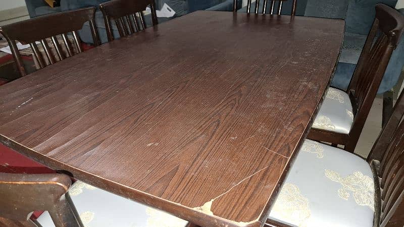 Used dining table with six chairs for Sale in Dha 2 1