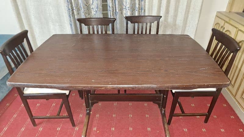 Used dining table with six chairs for Sale in Dha 2 3