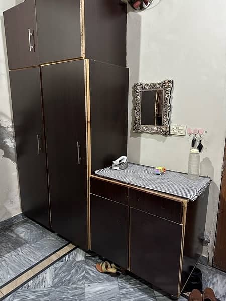 solid wardrobe plus iron stand for sale 1