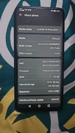 huawei y9 prime 2019 4/128 PTA Approved Only Mobile