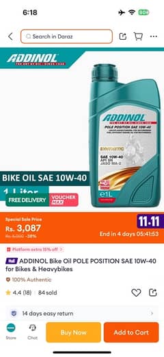 ADDINOL Bike Oil SAE 10W-40 for Bikes & Heavybikes 1 liter