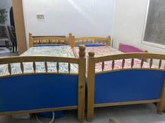 Double bed with Mattress Size 3*6 each bed