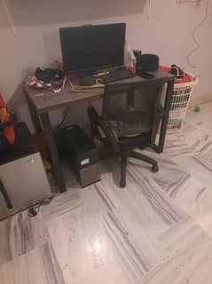 computer with table and chair