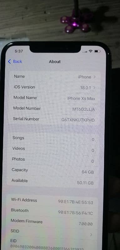 Iphone XS Max PTA Approved 64GB 5