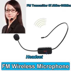 Smart FM Wireless Microphone Headset Megaphone Radio Mic Loudspeaker