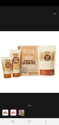 bnb rice facial kit 3in1