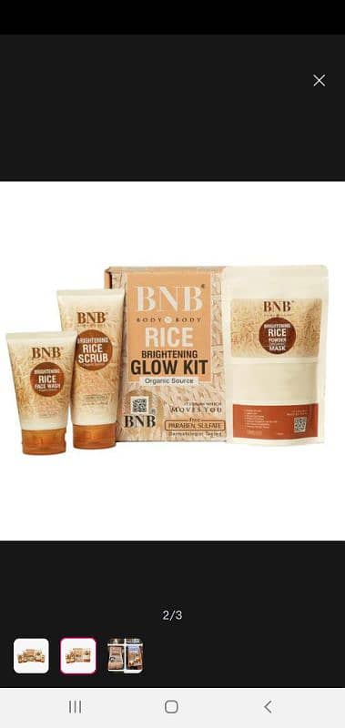 bnb rice facial kit 3in1 0