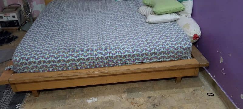 Wooden Bed with Mattress 4