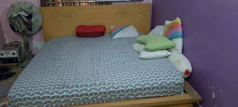 Wooden Bed with Mattress 5