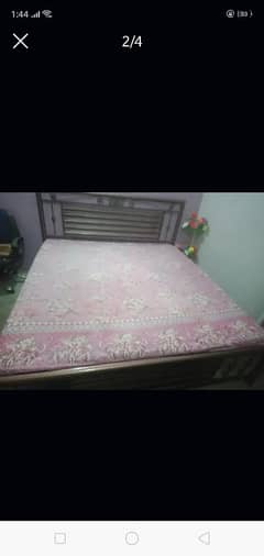 iron double bed with mattress size 6 by 7