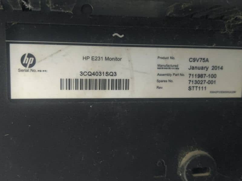 LED HP E231 MONITOR FOR SALE 3