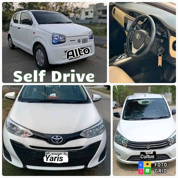 Rent a Car without Driver/ Car rental/ self drive/ Yaris/ Alto/Cultus 1