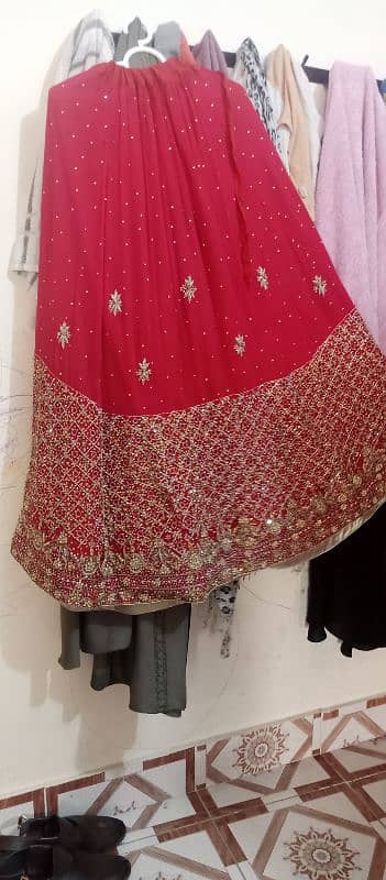 Red cut work lehnga 0