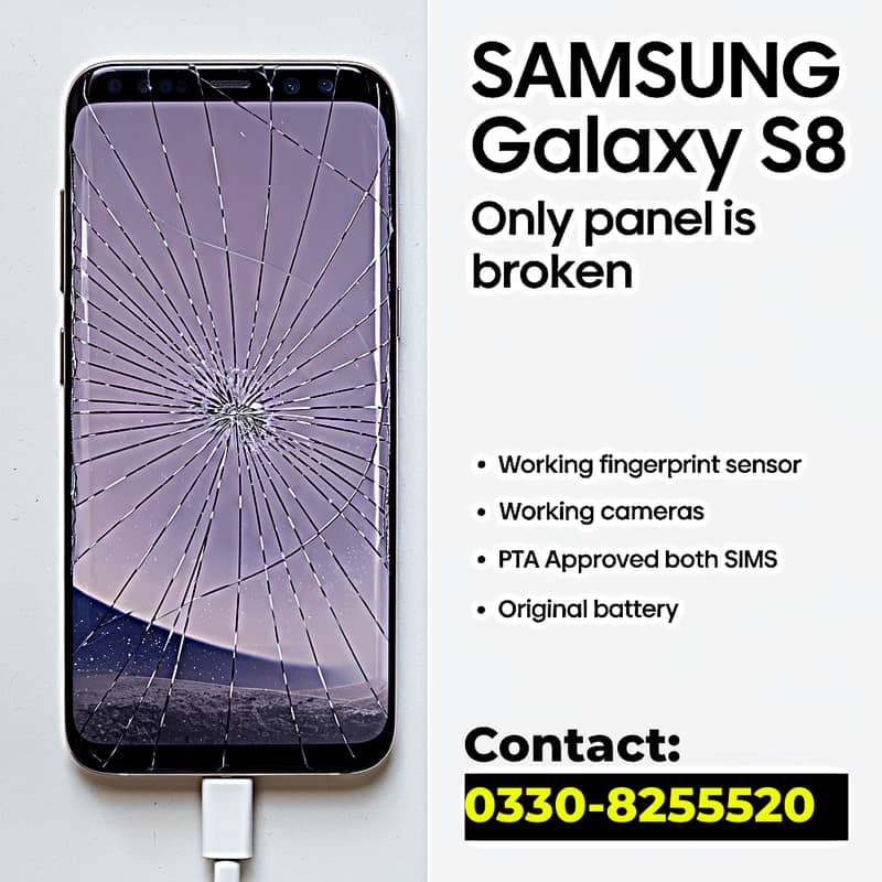 Samsung Galaxy S8 – Broken Panel (Everything Else 100%) 0