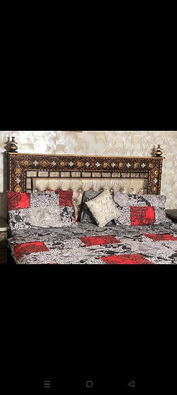 Double Bed for urgent sale with metress and side tables 0