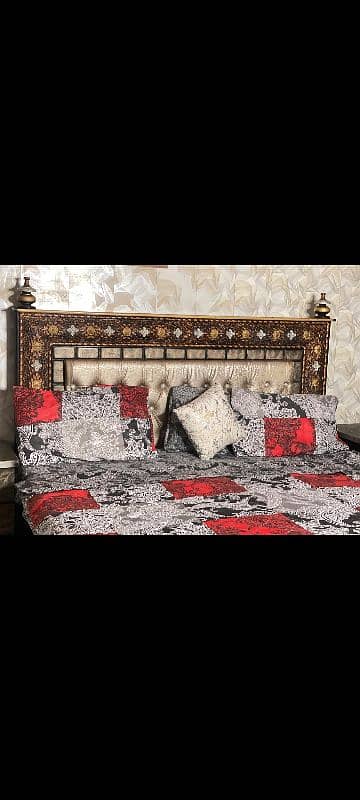 Double Bed for urgent sale with metress and side tables 3