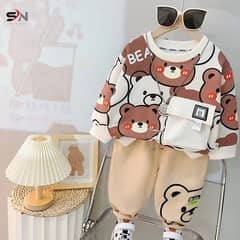 New stylish cartoon pocket style winter track suit for kids