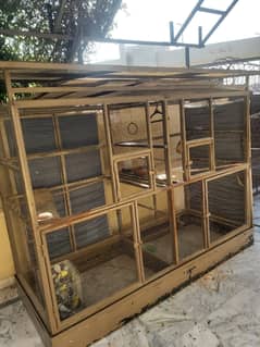 Iron Bird Cage with Roof Extension & Wheels (Contact: 03345164792)