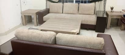 3Seateed sofa with center Table and side tables