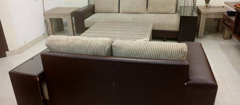 3Seateed sofa with center Table and side tables 1