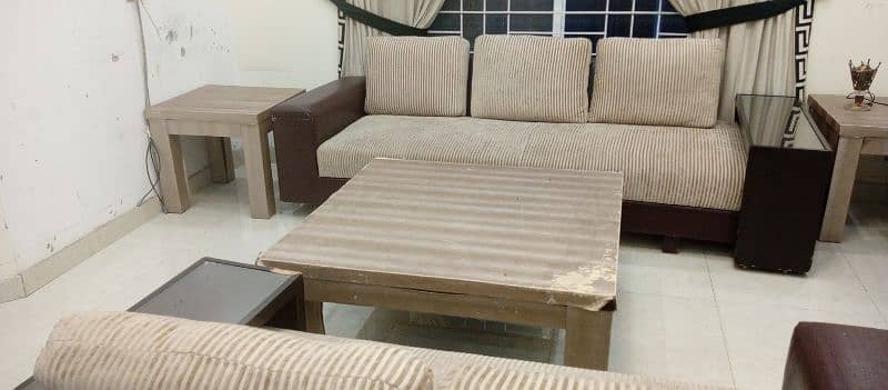 3Seateed sofa with center Table and side tables 2