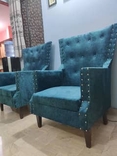 Brand New Turquoise Sofa Chairs Pair (Set of 2) - Luxury & Comfortable