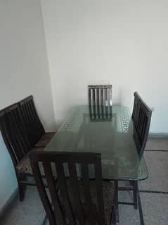 6 chairs solid dining table solid glass stylish