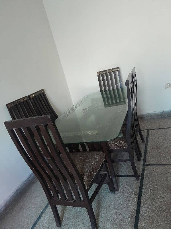 6 chairs solid dining table solid glass stylish 2