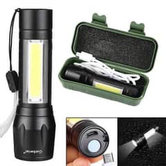 Torch - Mini LED Micro USB Charging with Cable and Case