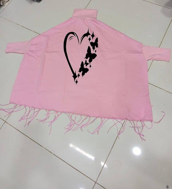 women's fleece heart printed poocho cape shawls |FREE DELIVERY 1